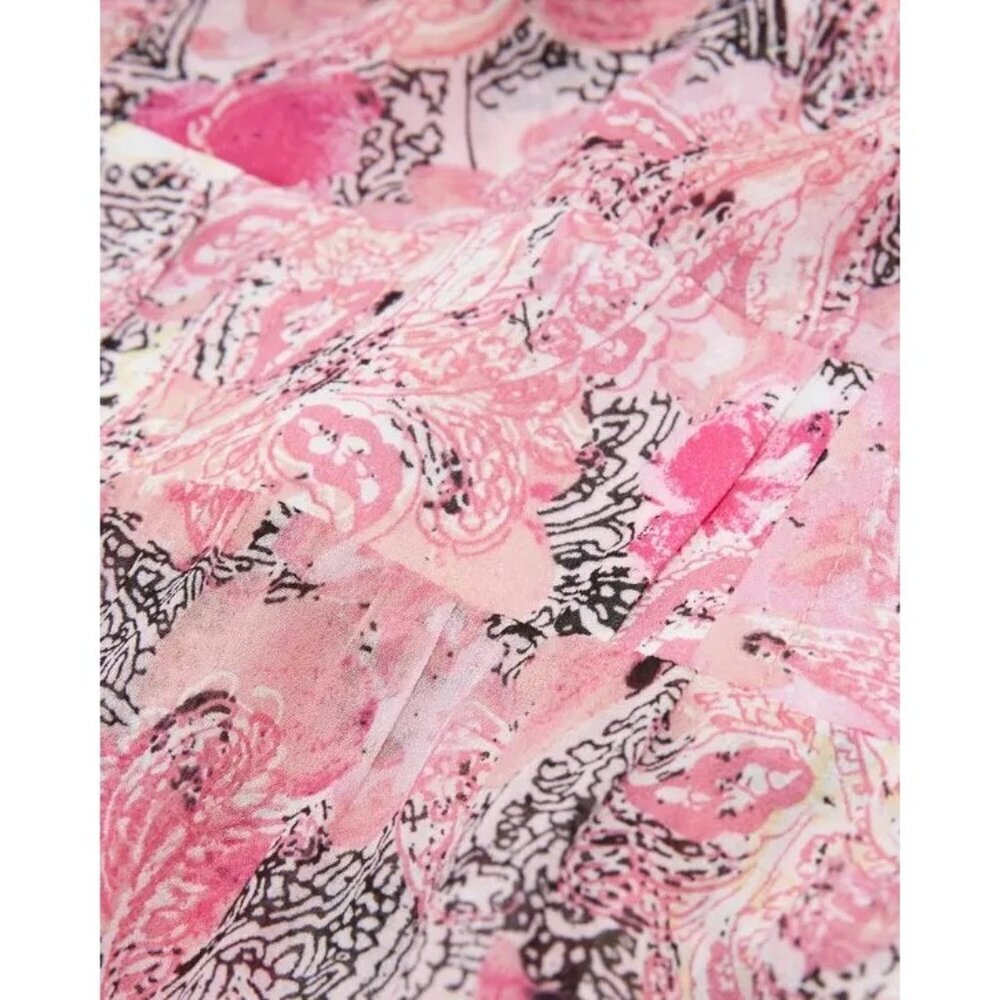The KOOPLES Printed Pink Short Sleeve Mini Dress Size 1 (US Size 4) - Picture 6 of 10